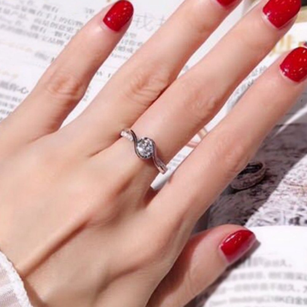 NEW Lovely Cubic Zirconia Silver Tone Ring - Picture 5 of 6